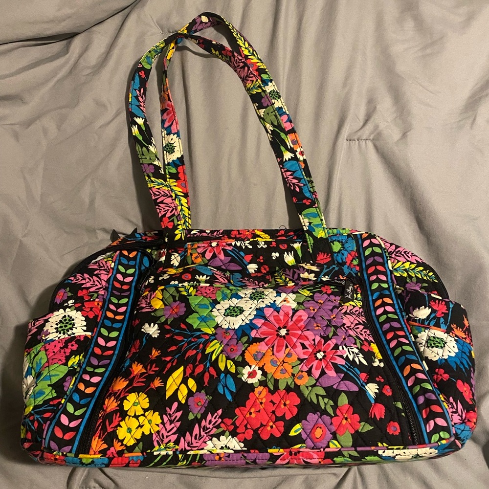 Vera Bradley tote style diaper bag with changing mat